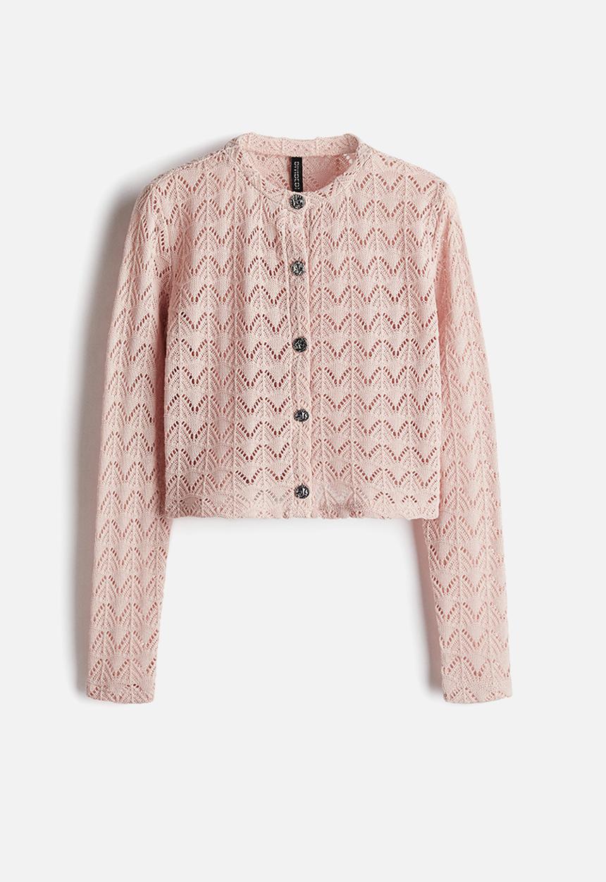 H&M - Pointelle-knit cardigan - light dusty pink