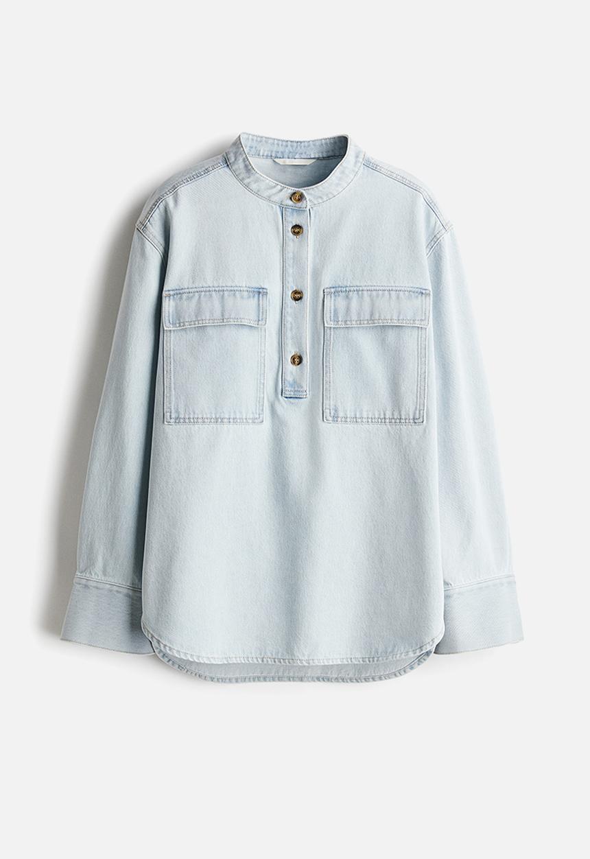 H&M - Loose-fit denim shirt - blue