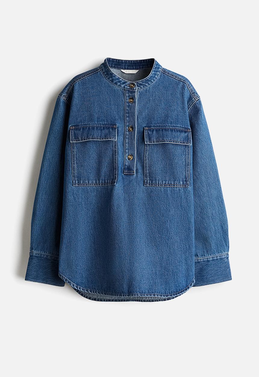 H&M - Loose-fit denim shirt - blue