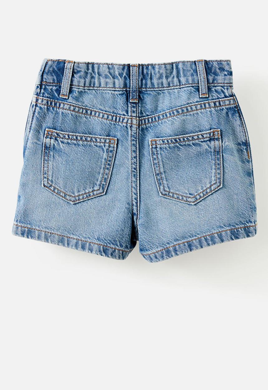 Cotton On - Pleat front denim skort - blue haven mid blue