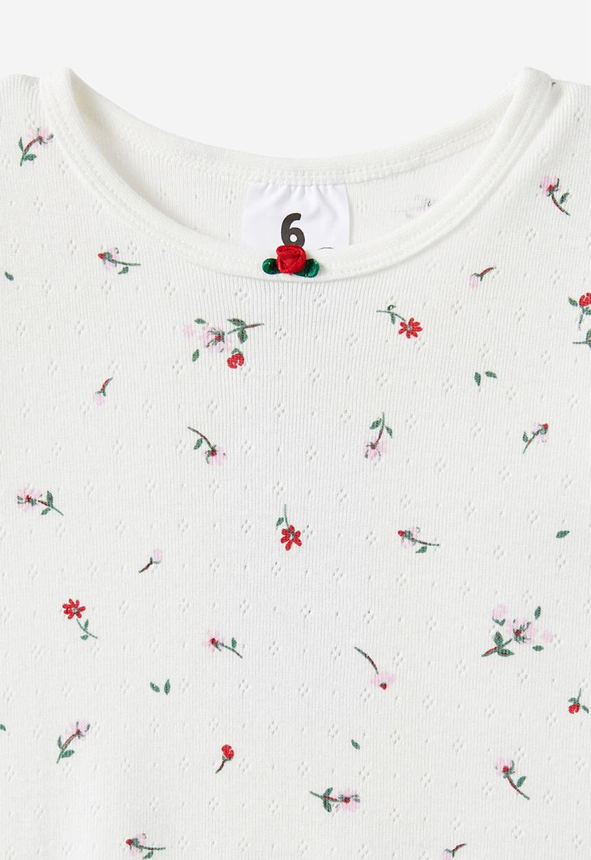 Cotton On - Evie short/long pyjama set - vanilla/ditsy daisy