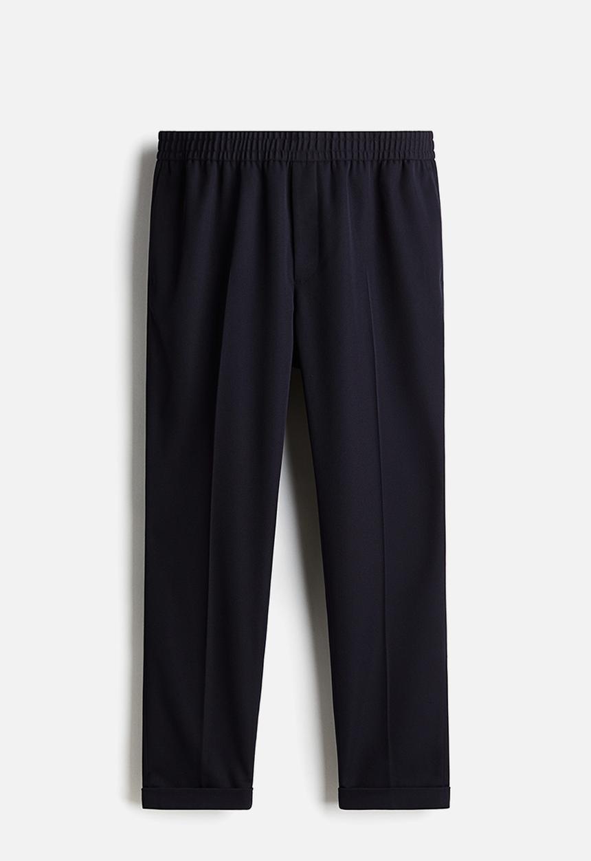 H&M - Slim fit twill trousers - navy blue