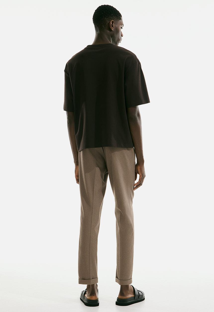 H&M - Slim fit twill trousers - dark beige