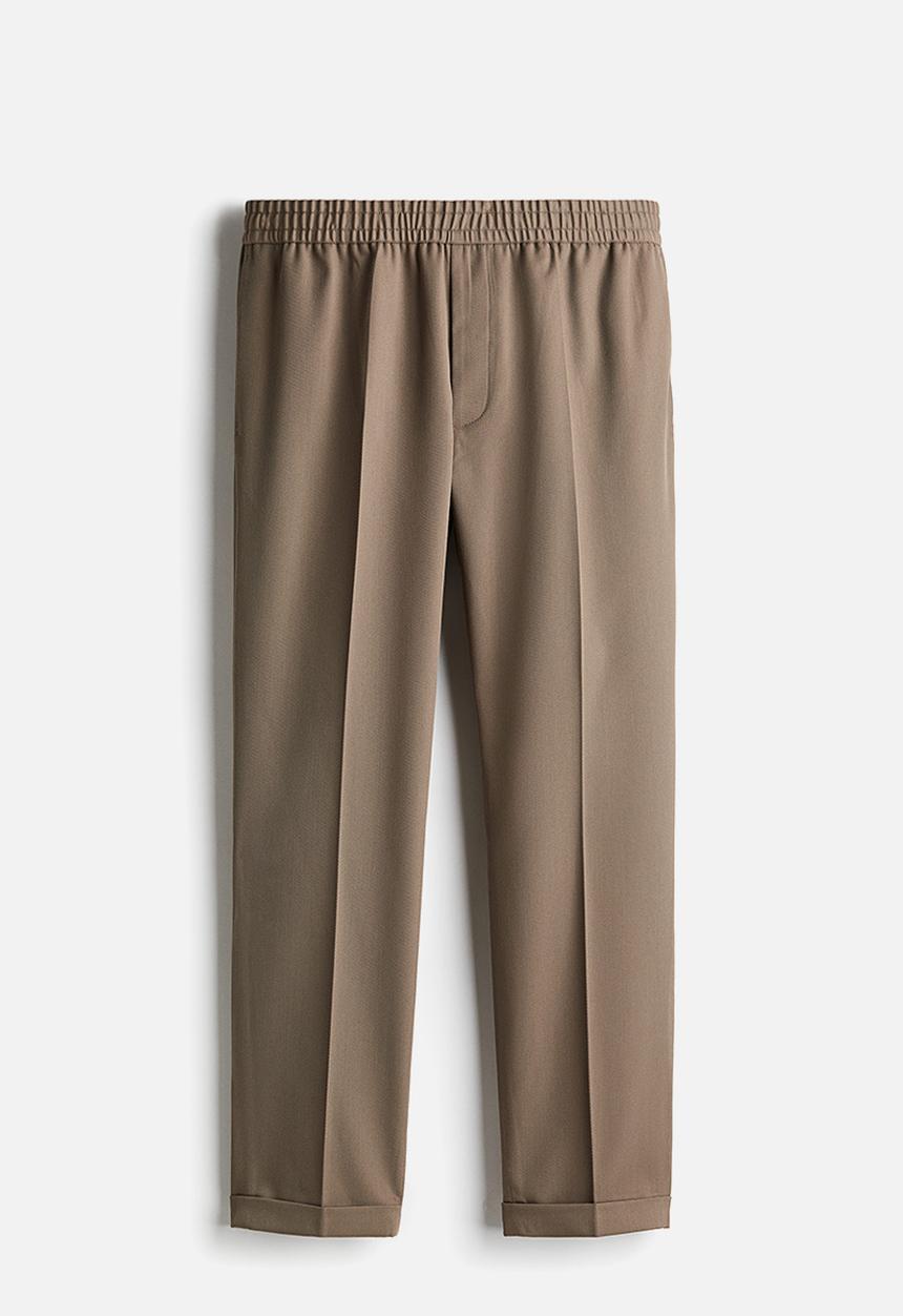 H&M - Slim fit twill trousers - dark beige