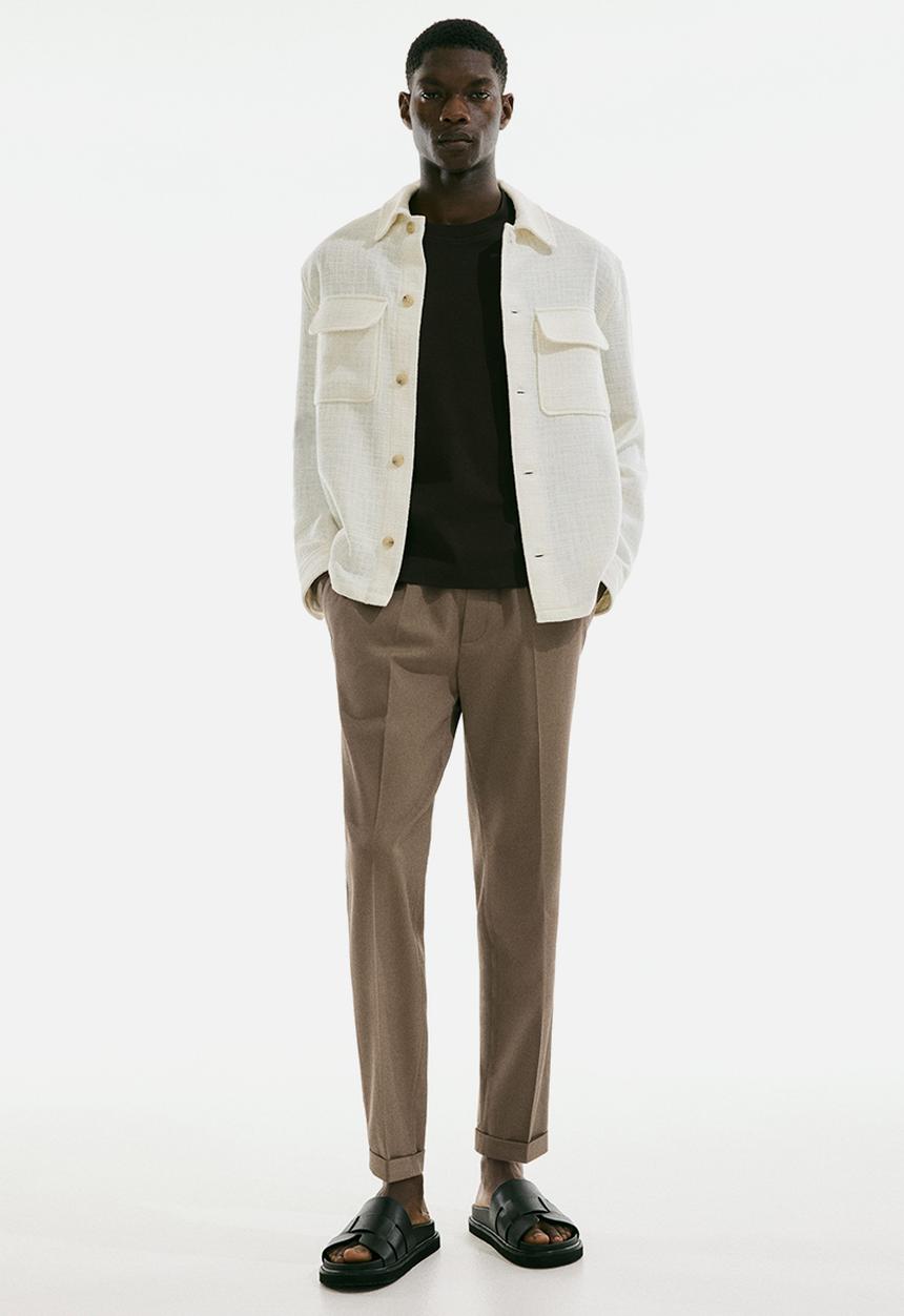 H&M - Slim fit twill trousers - dark beige