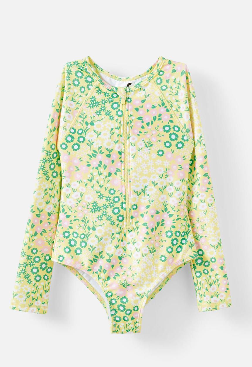 Cotton On - Lydia low bow one piece - baby yellow/floral