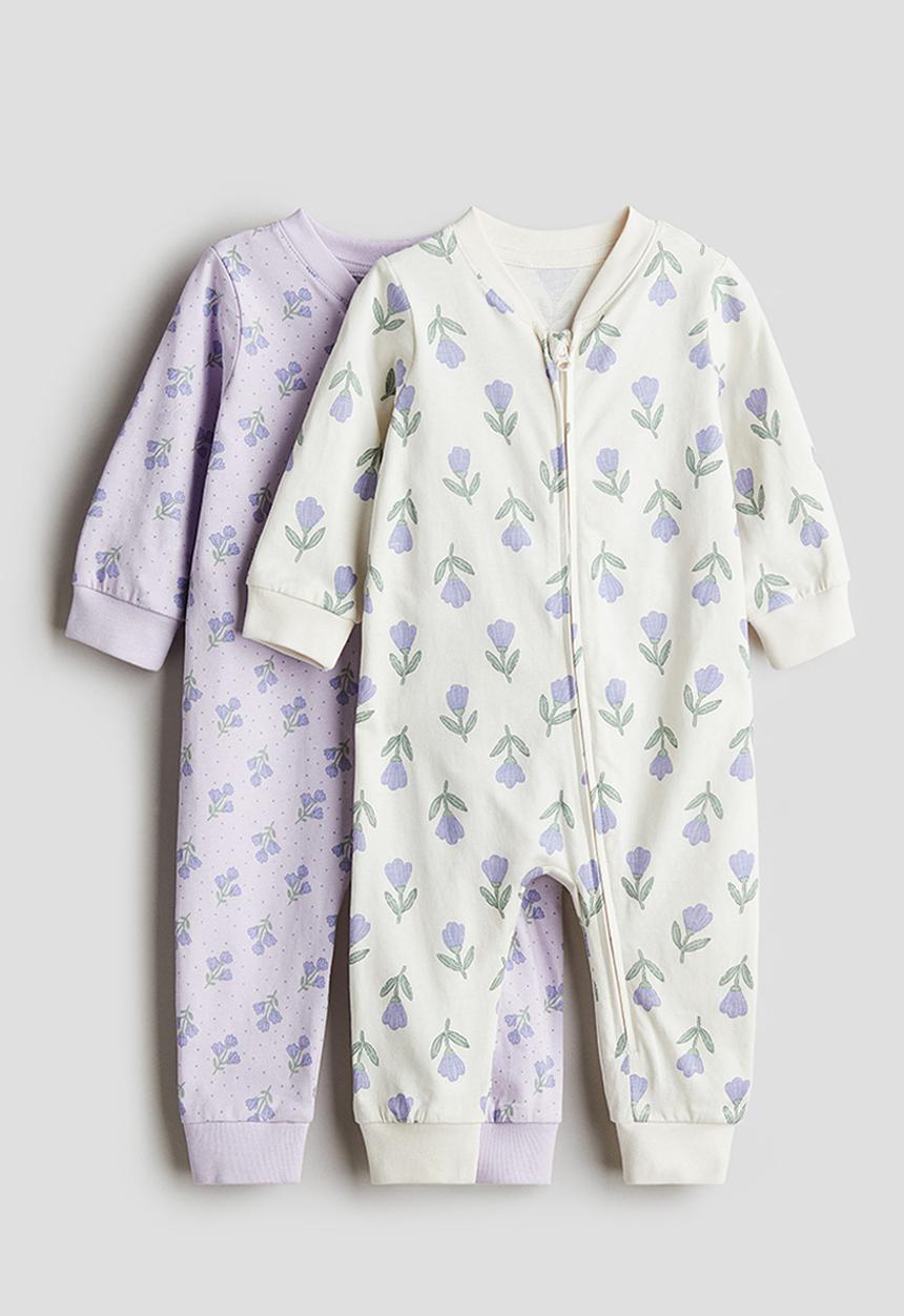 H&M - 2-Pack patterned cotton pyjamas - purple floral