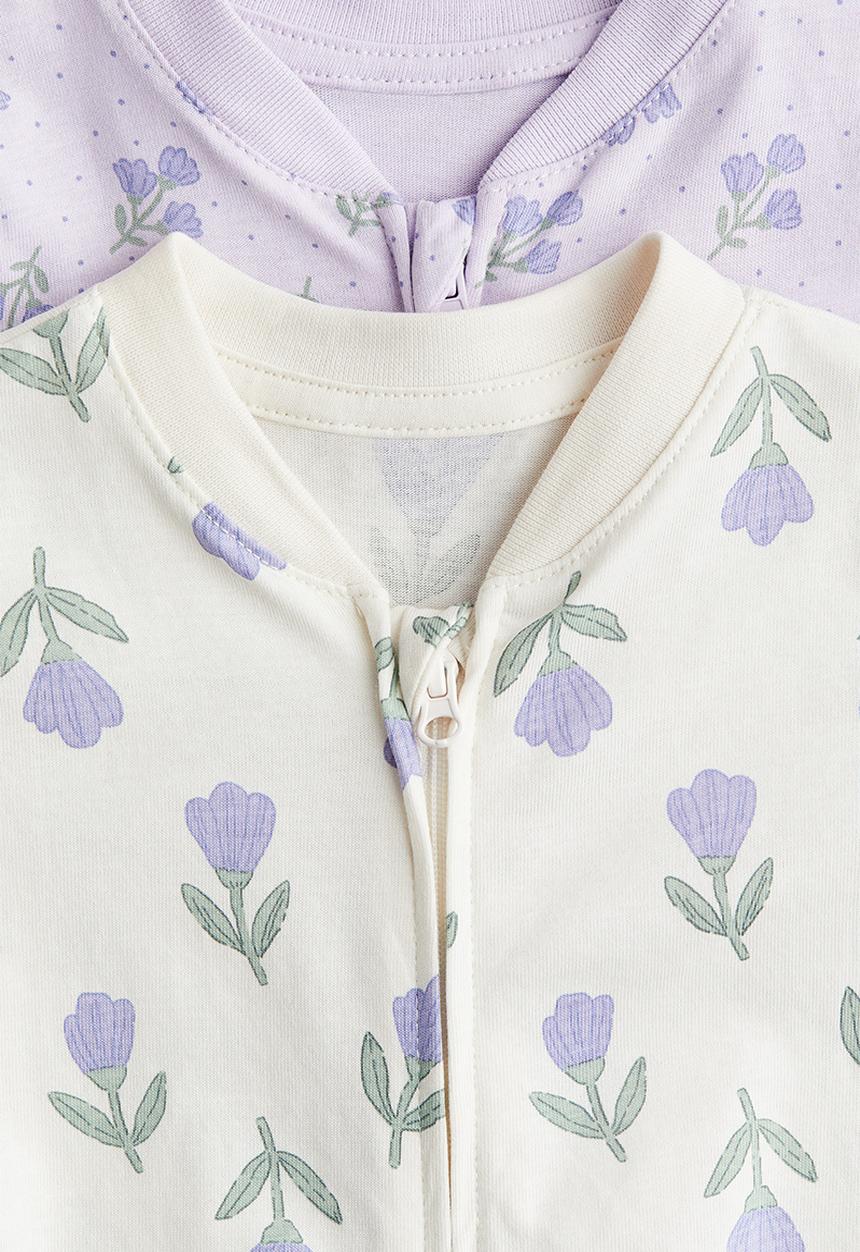 H&M - 2-Pack patterned cotton pyjamas - purple floral