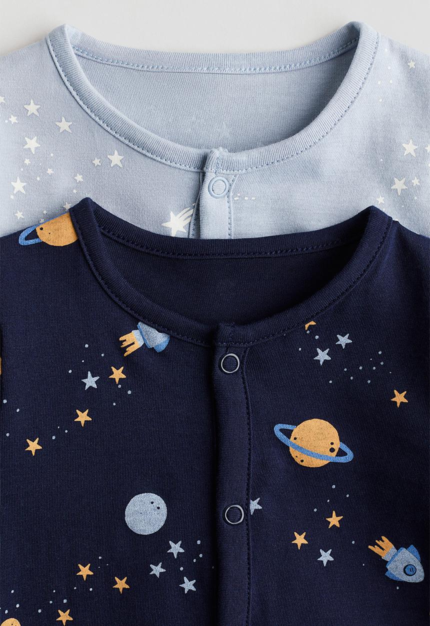 H&M - 2-Pack patterned cotton pyjamas - blue space