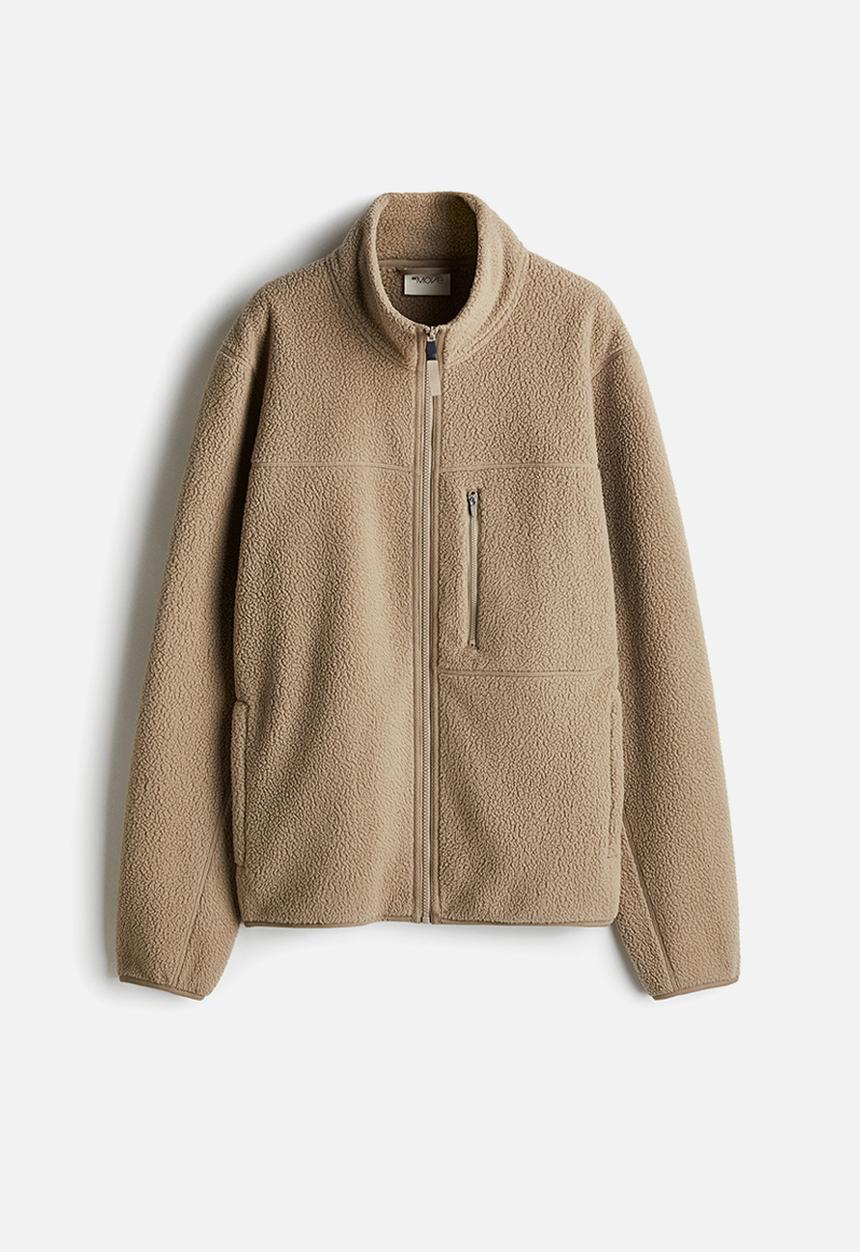 H&M - Regular fit teddy sports jacket - beige