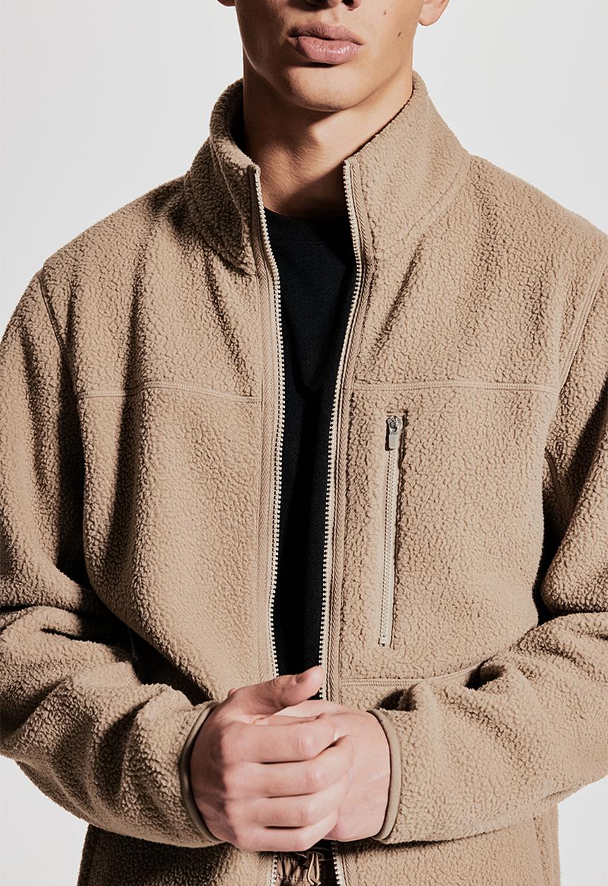 H&M - Regular fit teddy sports jacket - beige