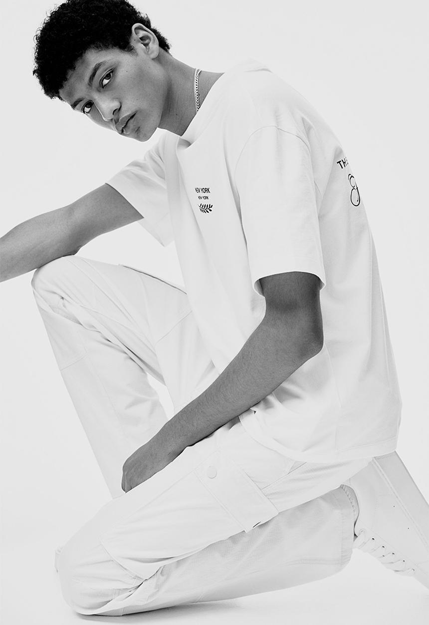 H&M - Slim fit ripstop cargo trousers - cream 