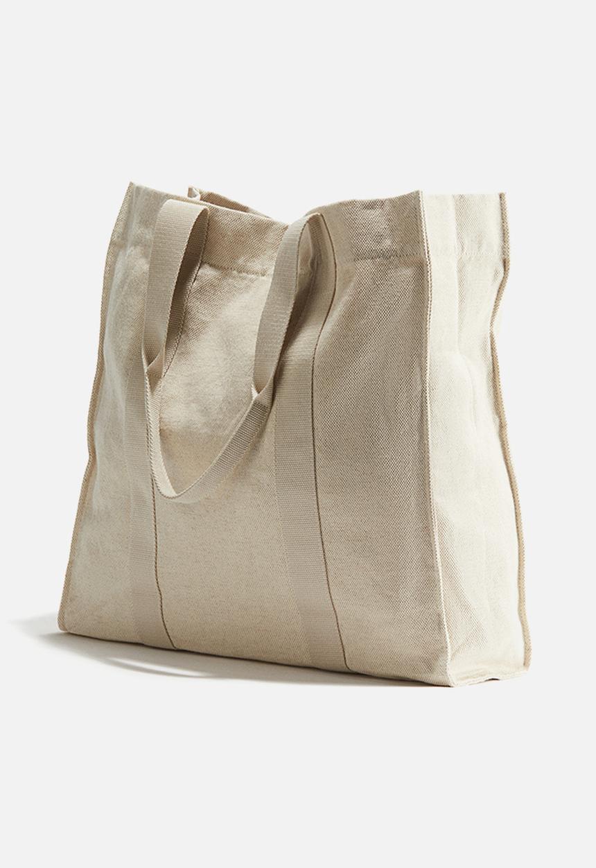 H&M - Canvas shopper - natural white