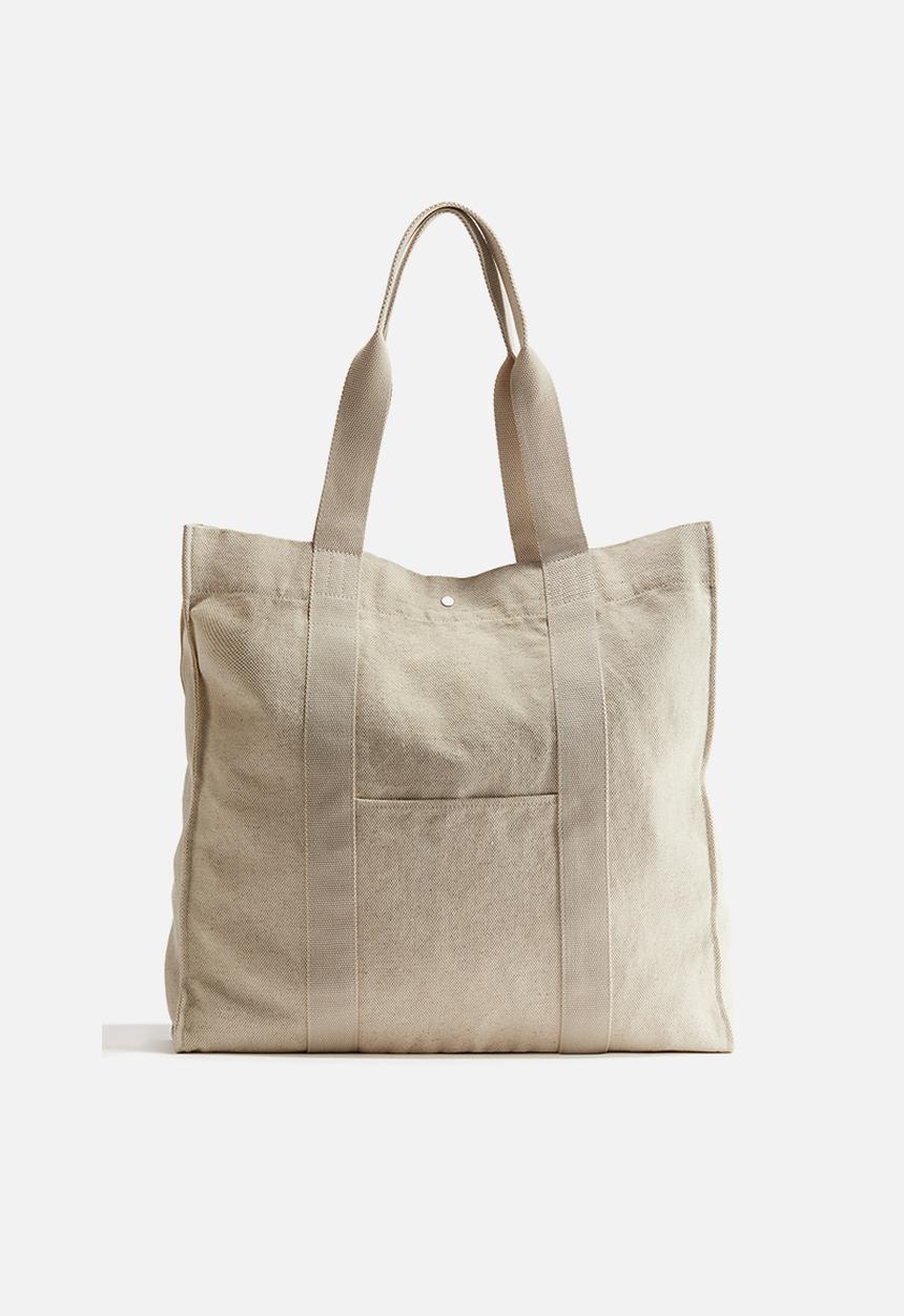 H&M - Canvas shopper - natural white