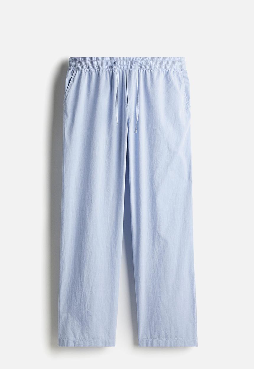 H&M - Relaxed fit poplin trousers - light blue