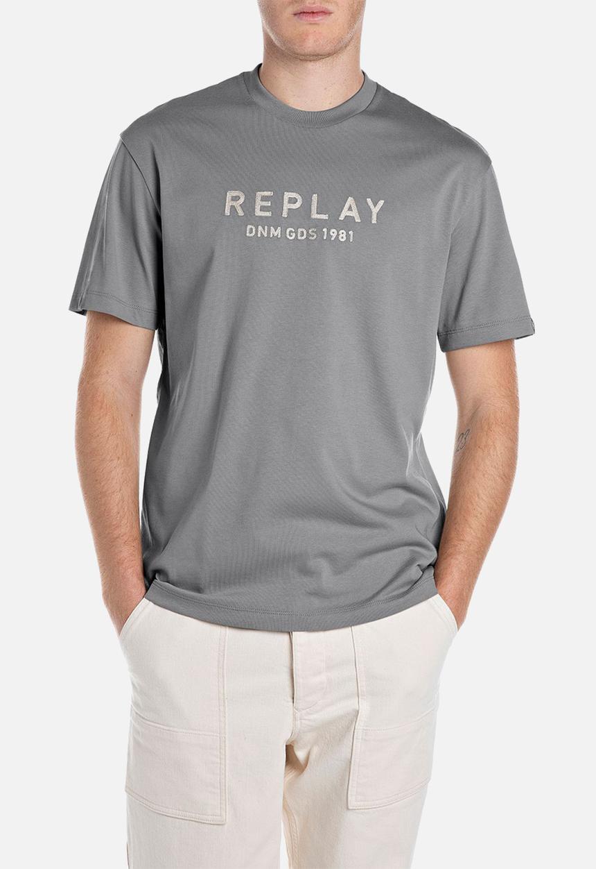 Replay - Replay Logo Tee - Grey Military