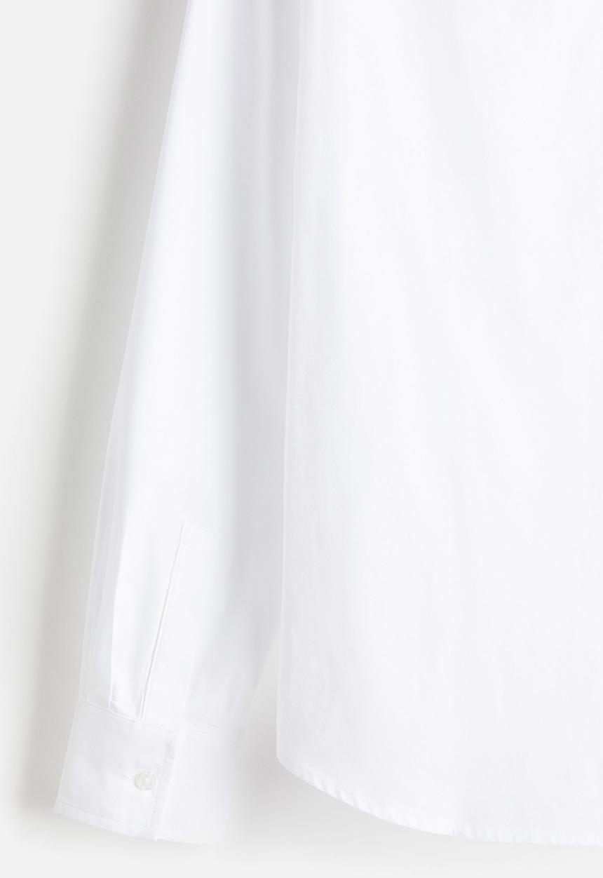 H&M - Regular fit grandad shirt - white