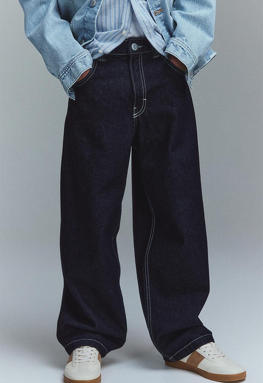 H&M - Baggy fit jeans - dark denim blue