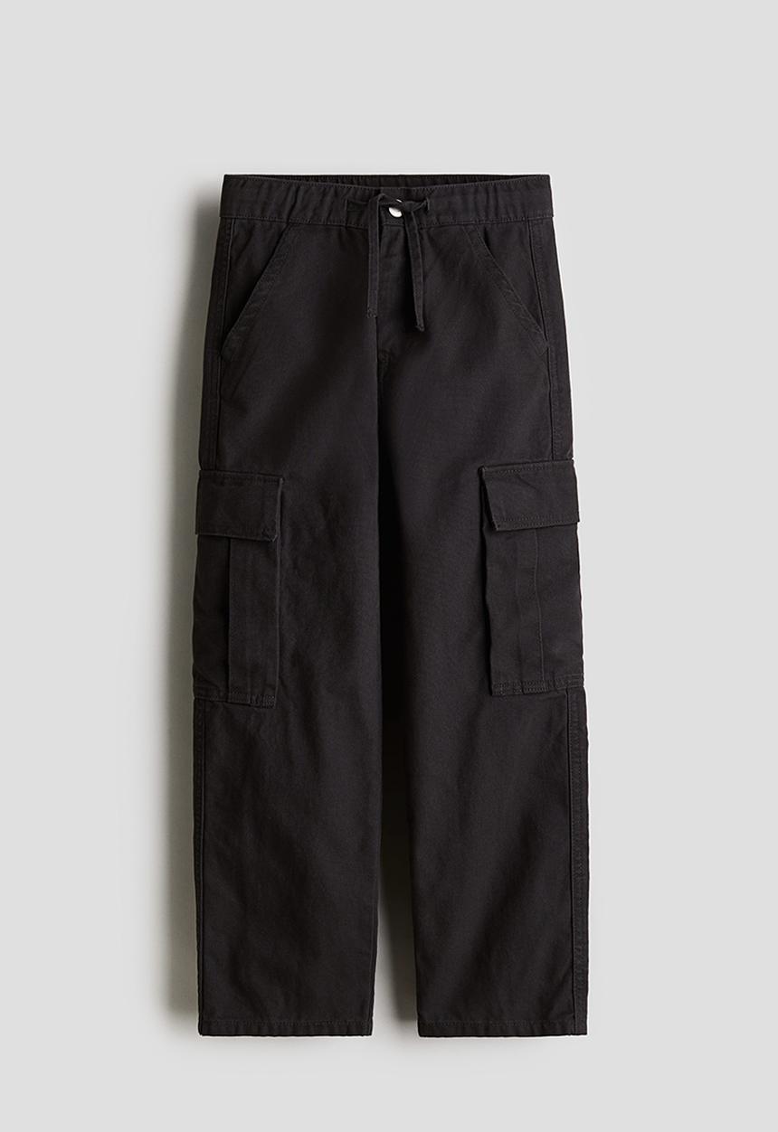 H&M - Canvas cargo trousers - black