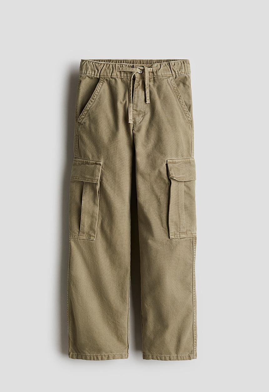H&M - Canvas cargo trousers - khaki green