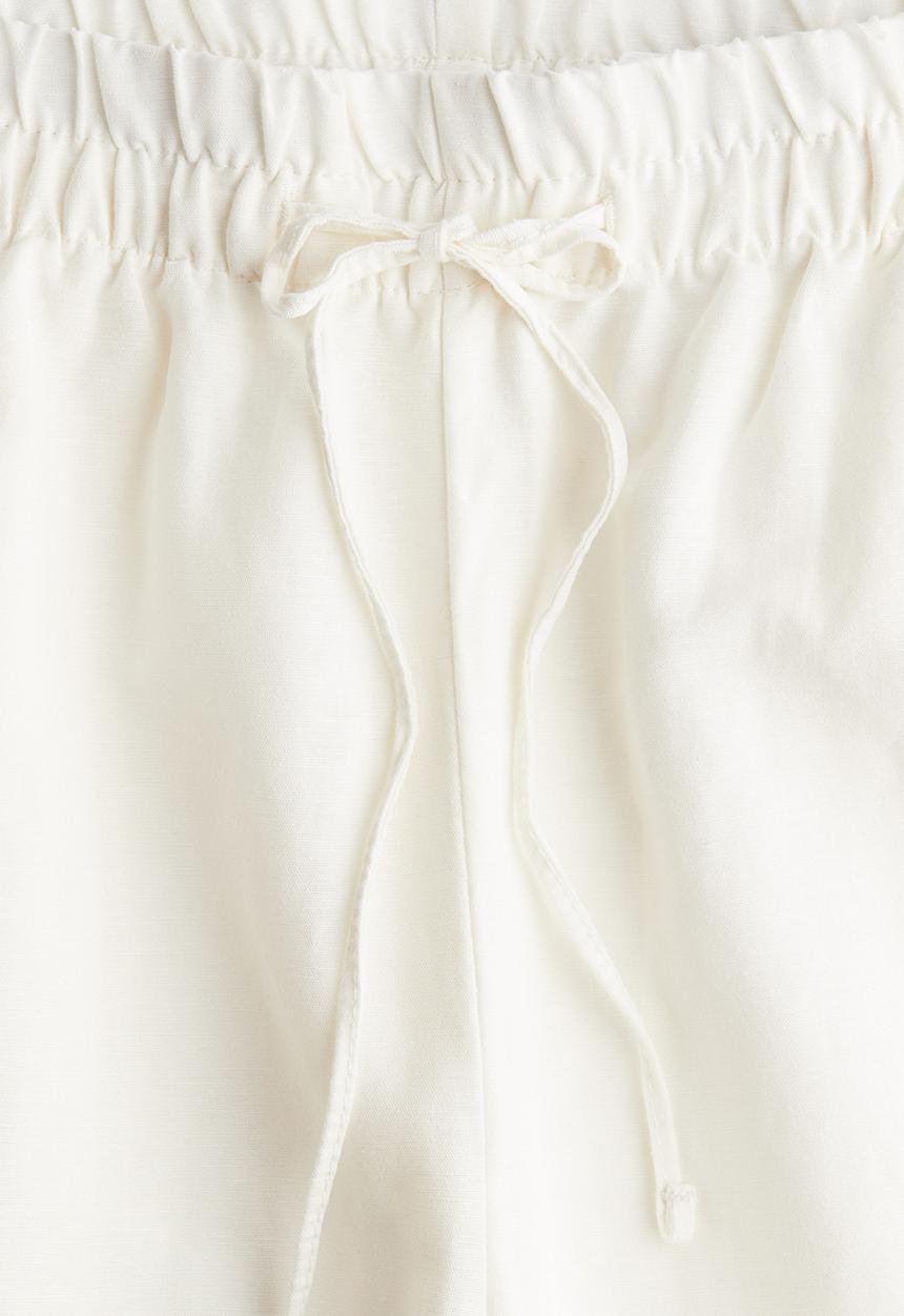H&M - Linen-blend trousers - cream white