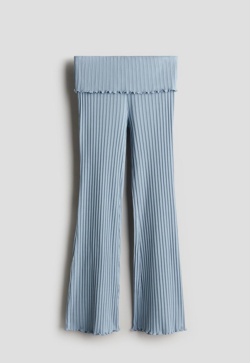 H&M - Flared jersey trousers - dusty blue