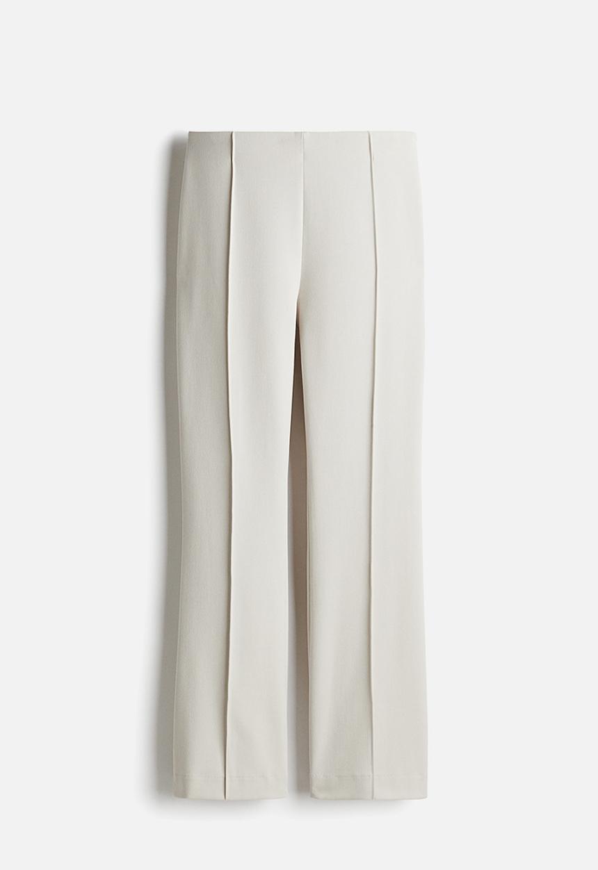 H&M - Flared crease-leg trousers - light mole