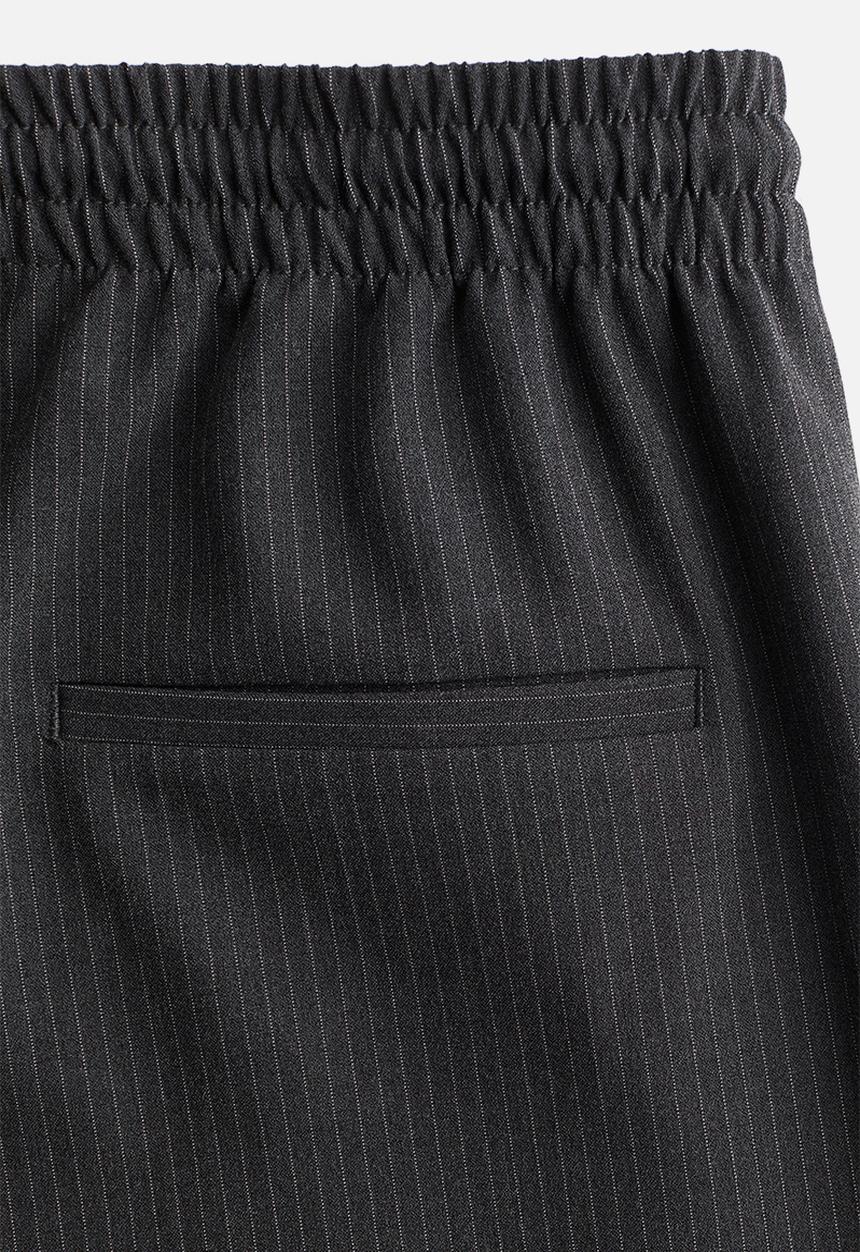 H&M - Wide twill trousers - dark grey pinstriped