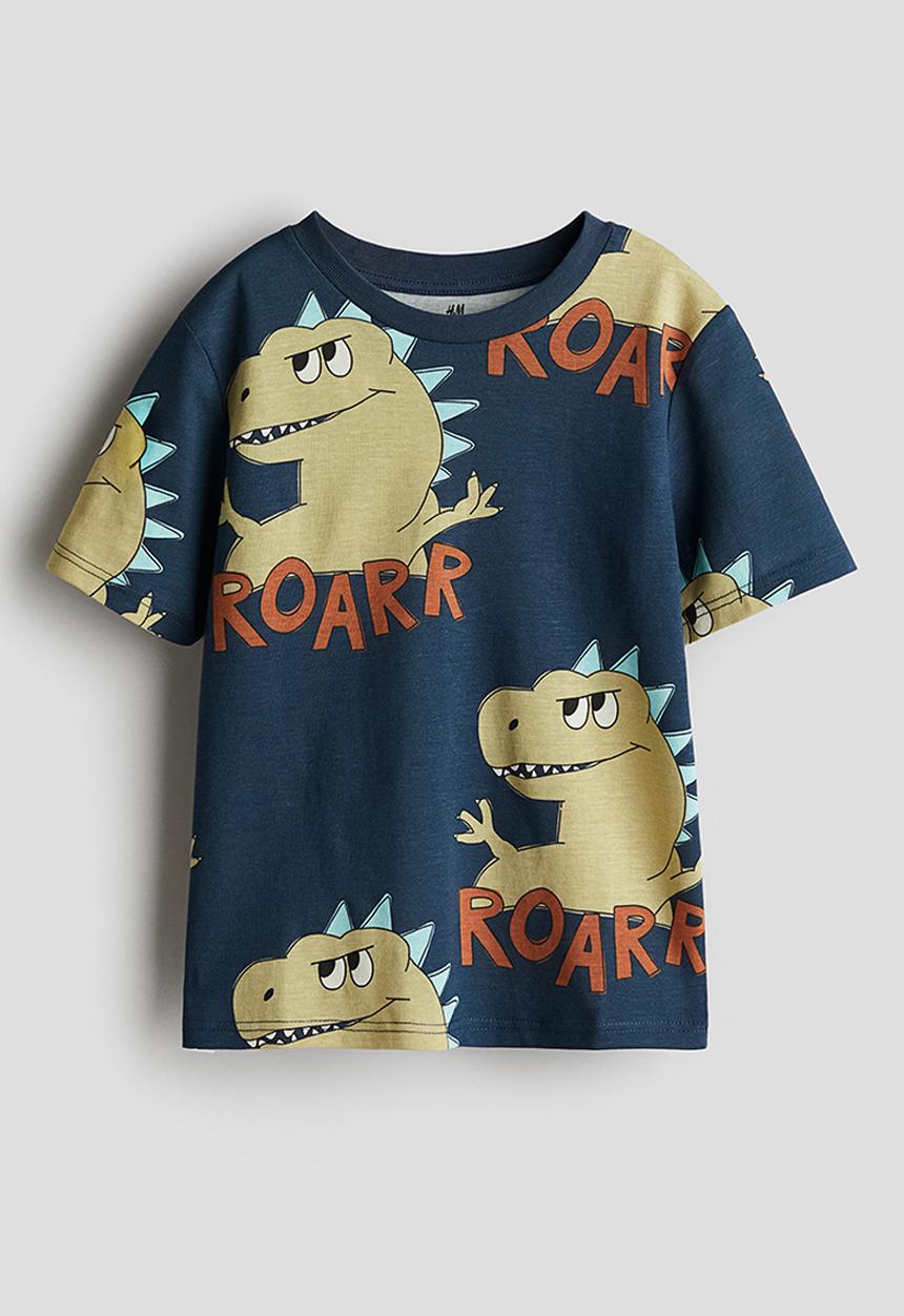 H&M - Printed t-shirt - navy blue roarr 