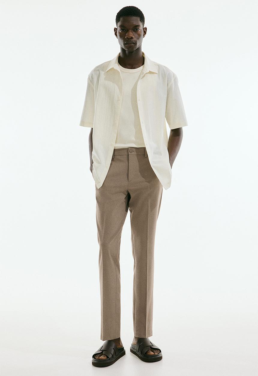 H&M - Slim fit tailored trousers - beige