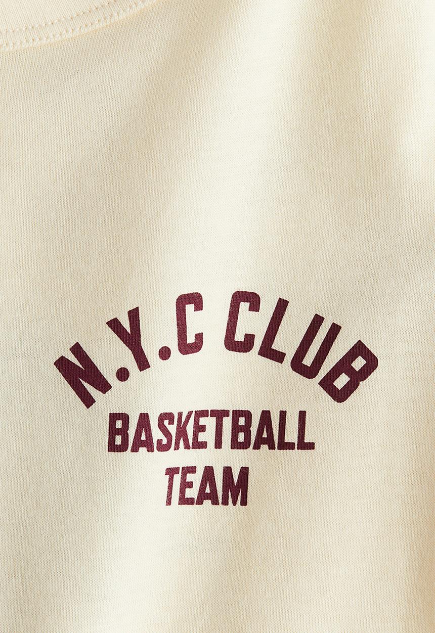 H&M - Cotton jersey t-shirt -  light yellow n.y.c. club