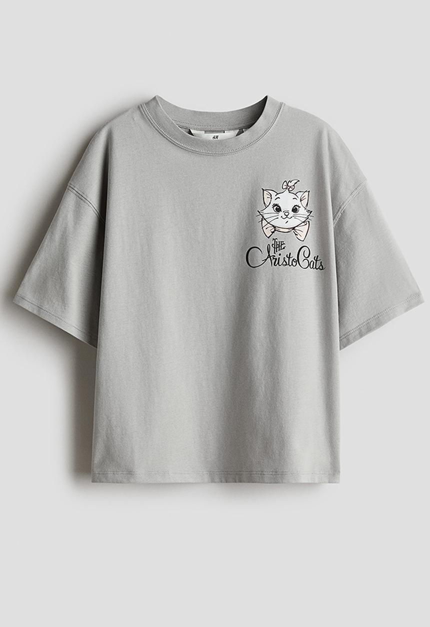 H&M - Printed cotton t-shirt - grey the aristocats 