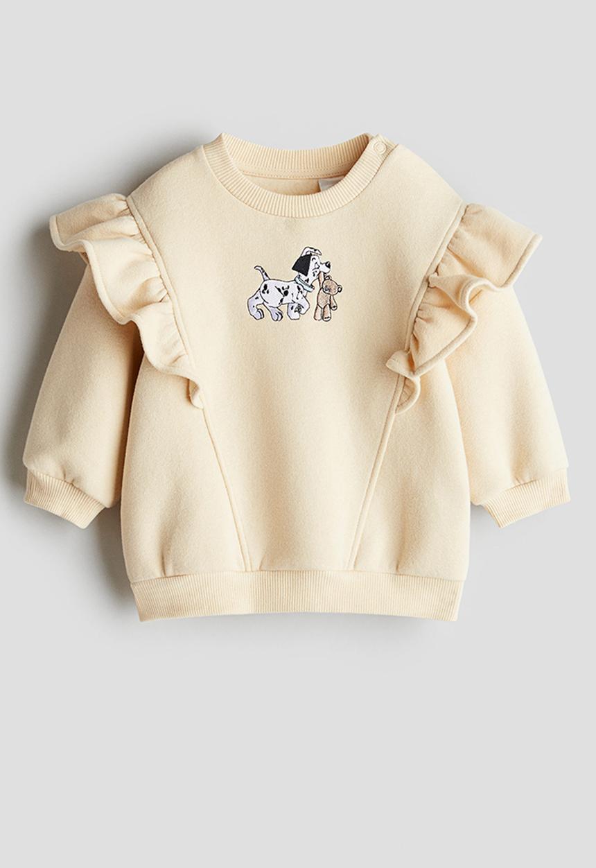 H&M - Flounced sweatshirt - light beige 101 dalmatians 