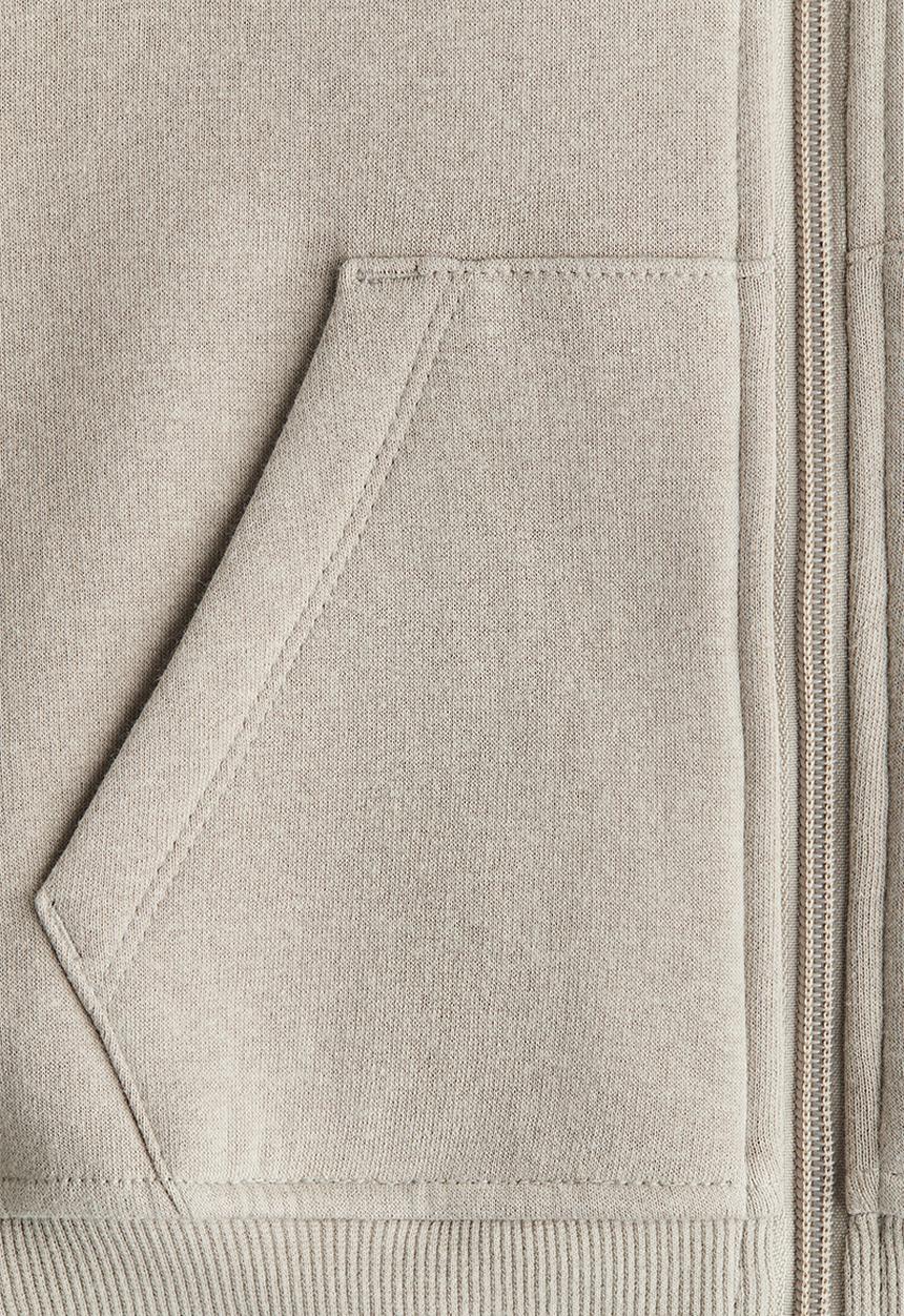H&M - Zip-through hoodie - light beige
