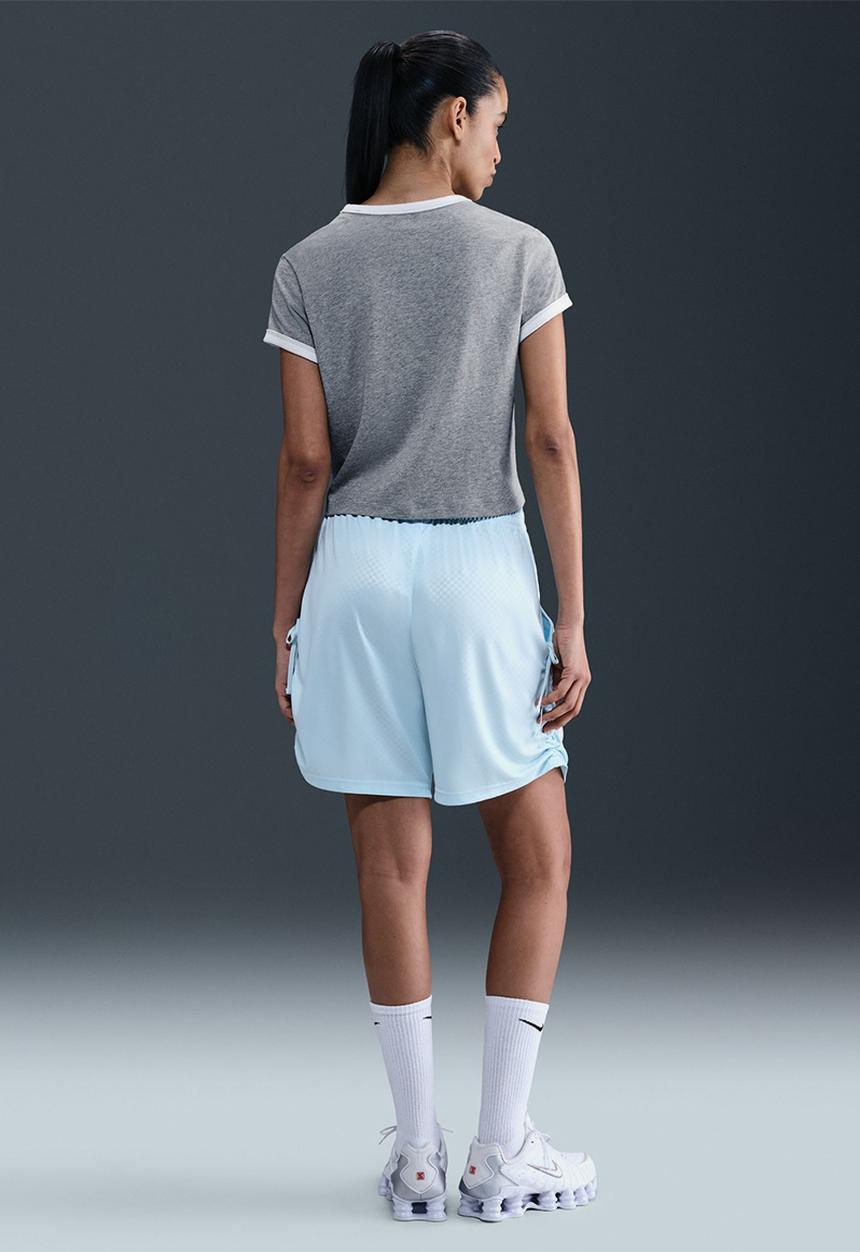 Nike - W nsw short sleeve ringer tee vntg run - dk grey heather/white