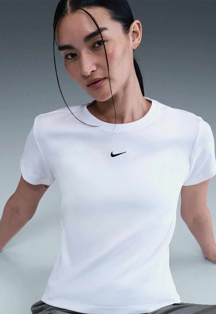 Nike - Nike womens rib tight tee - white