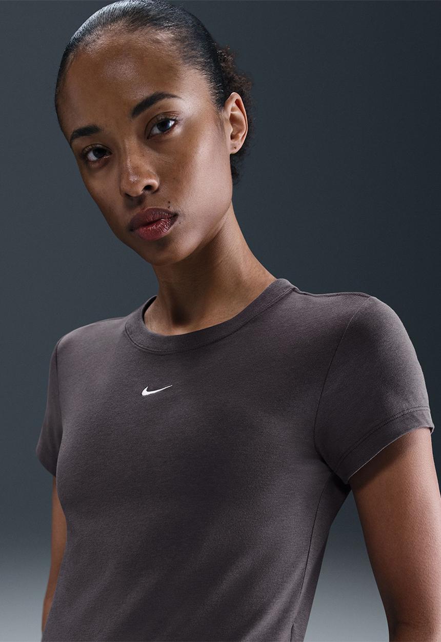 Nike - Nike womens chill knits cropped tee - thunder grey/sail