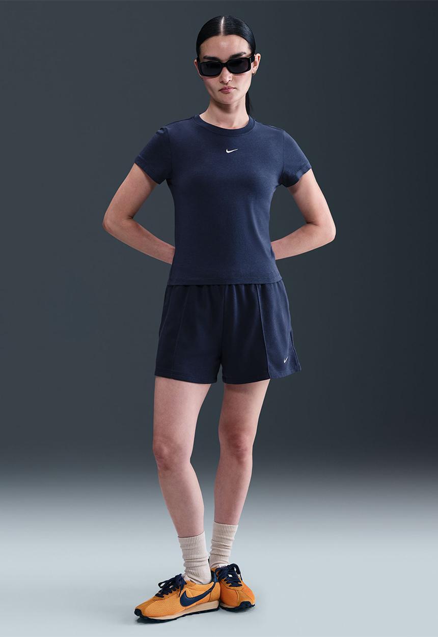 Nike - Nike womens chill knits cropped tee - midnight navy/sail