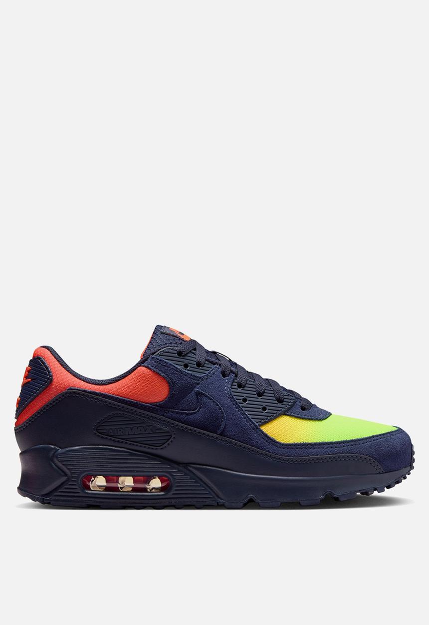 Nike air max 90 - lemon venom/blackened blue-hyper crimson