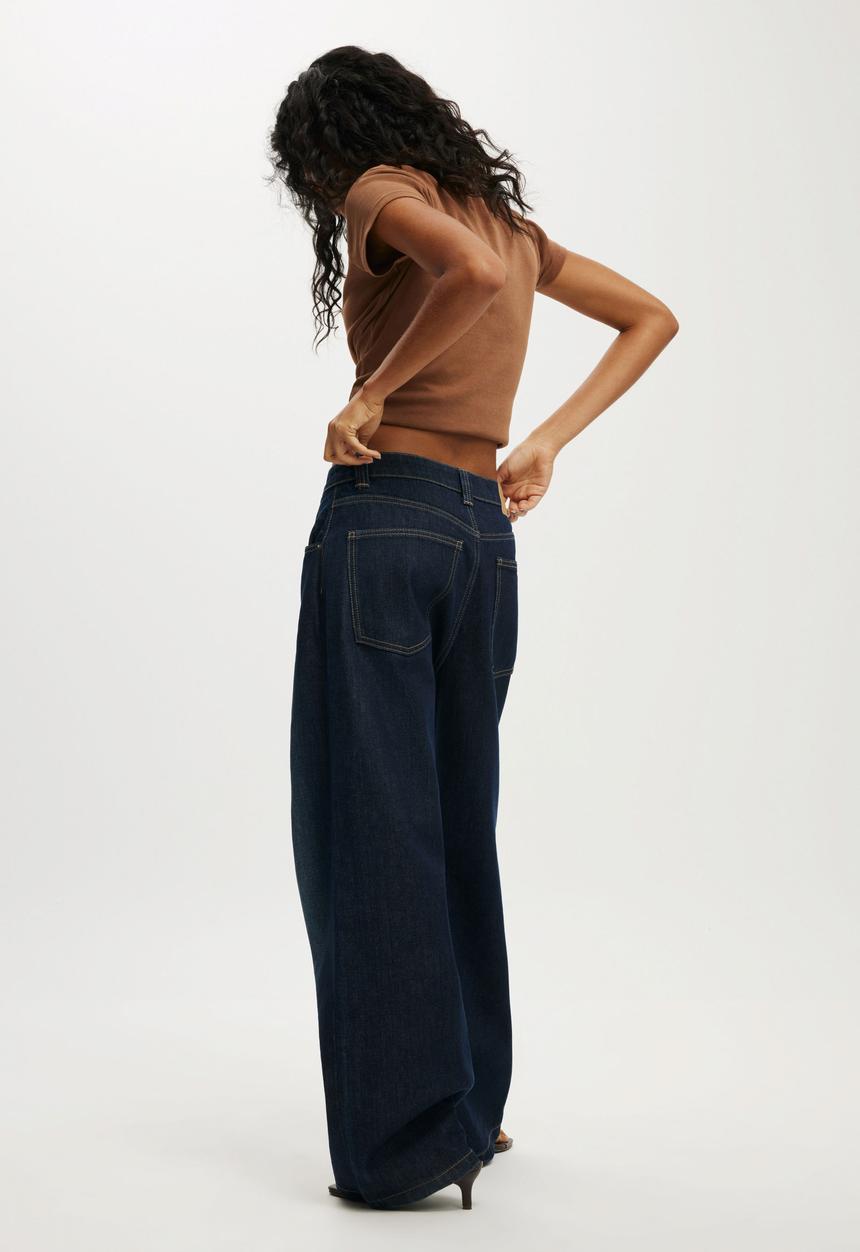 Cotton On - Low super baggy jean - star/blue