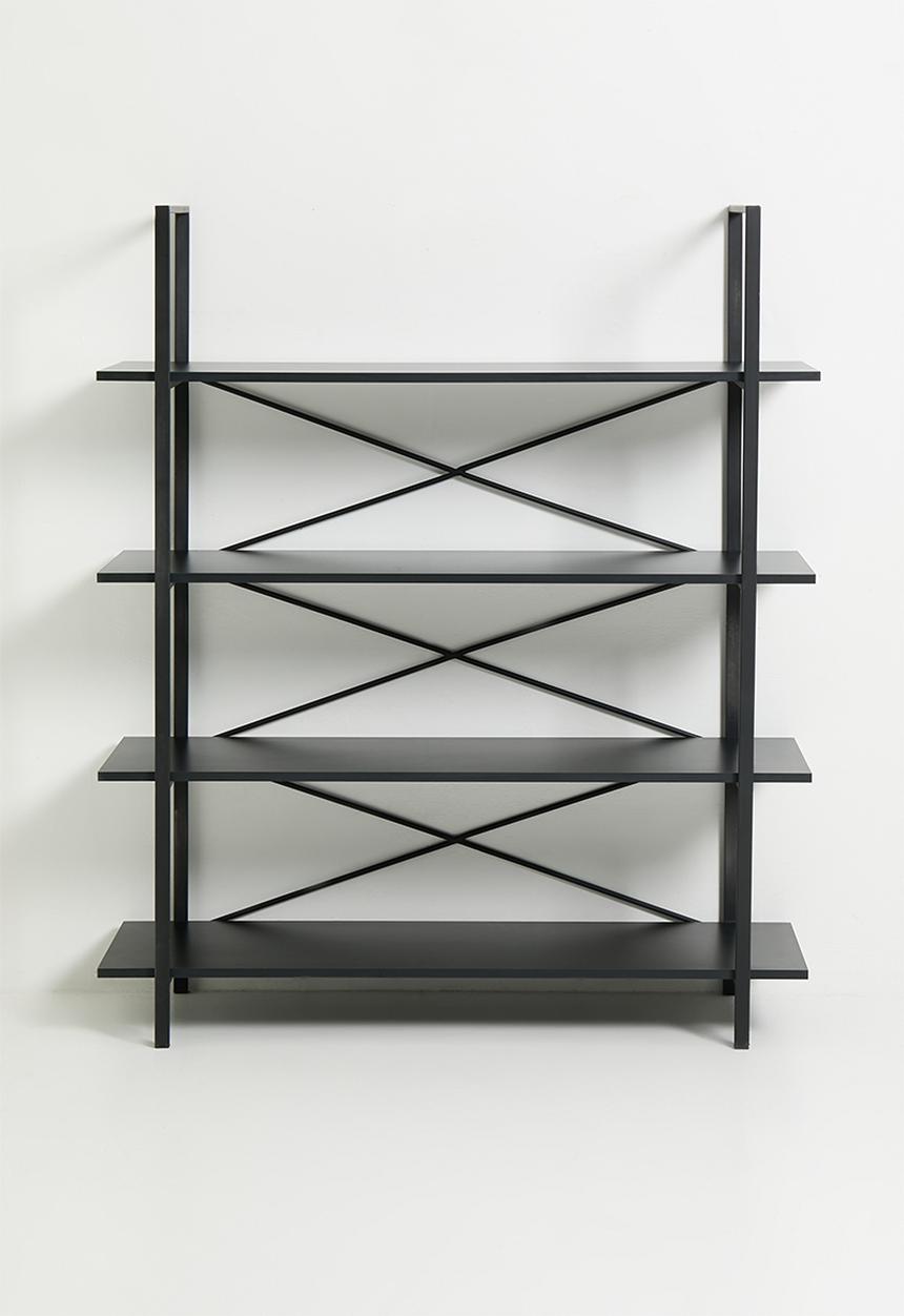 Native Decor - Industrial 4-tier book shelf - black