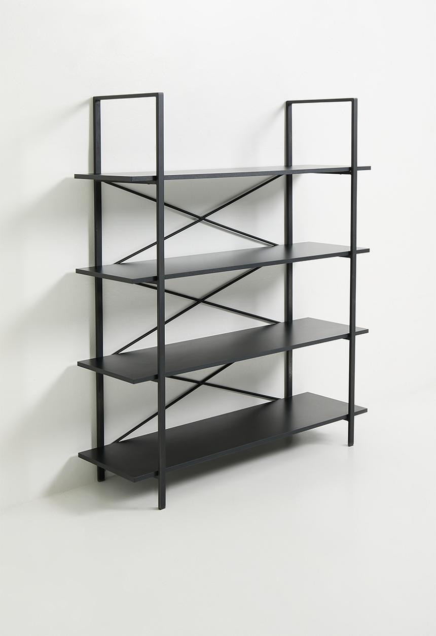 Native Decor - Industrial 4-tier book shelf - black