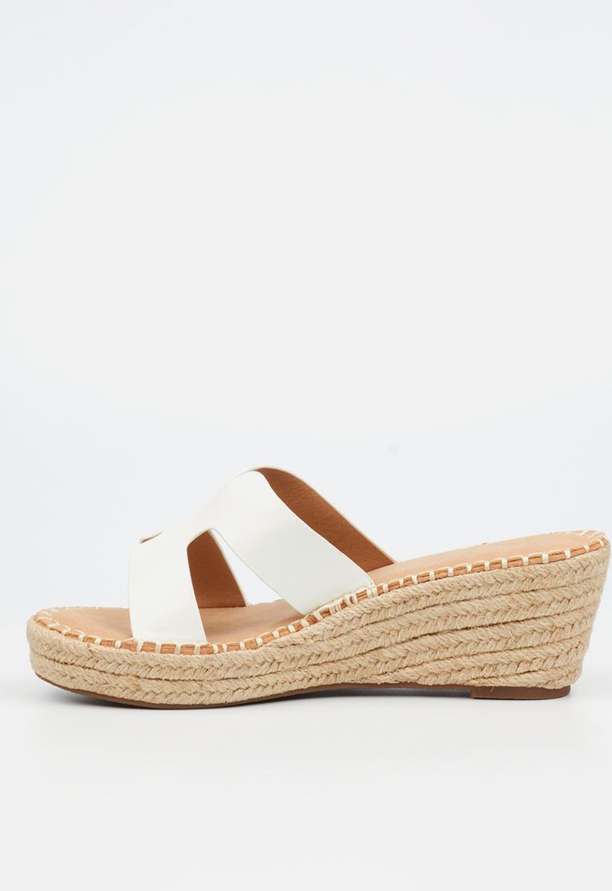 Miss Black - Jayda 10 h-cut rope wedge - white