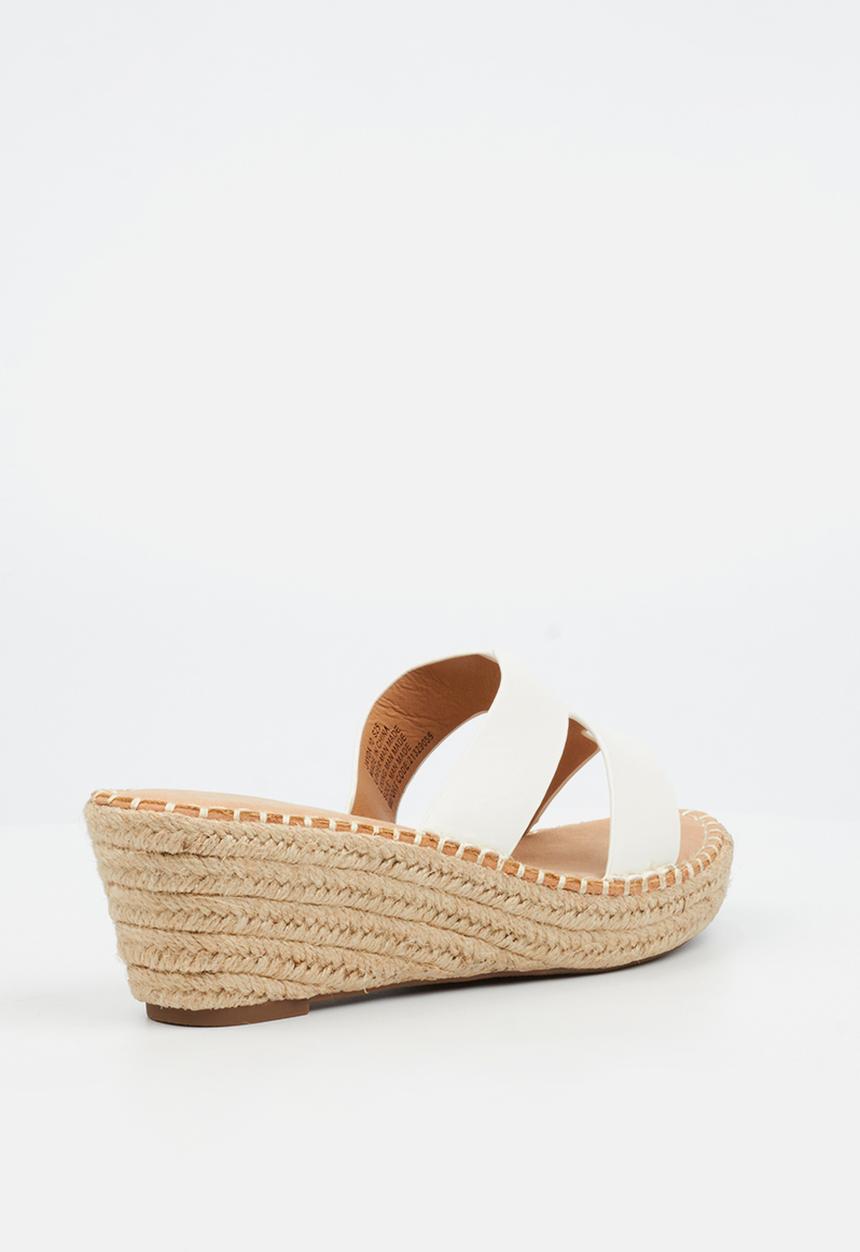 Miss Black - Jayda 10 h-cut rope wedge - white