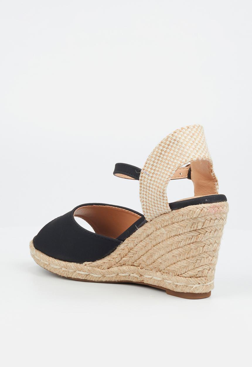 Miss Black - Jojo 2 peep-toe rope wedge - black