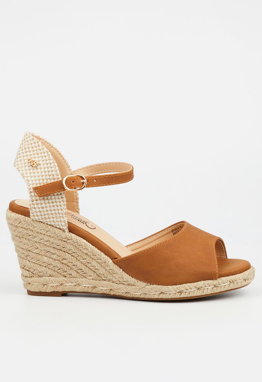 Miss Black - Jojo 2 peep-toe rope wedge - tan