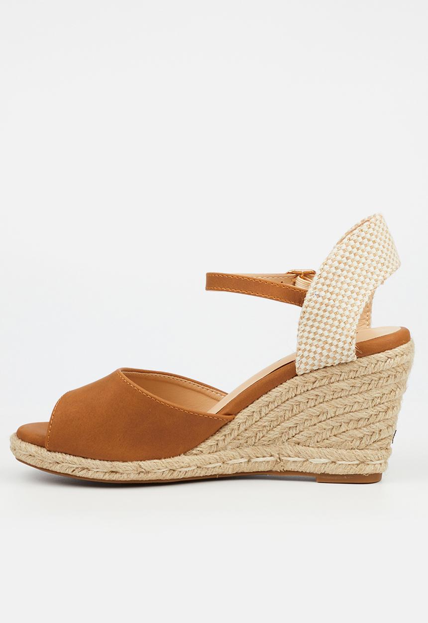 Miss Black - Jojo 2 peep-toe rope wedge - tan