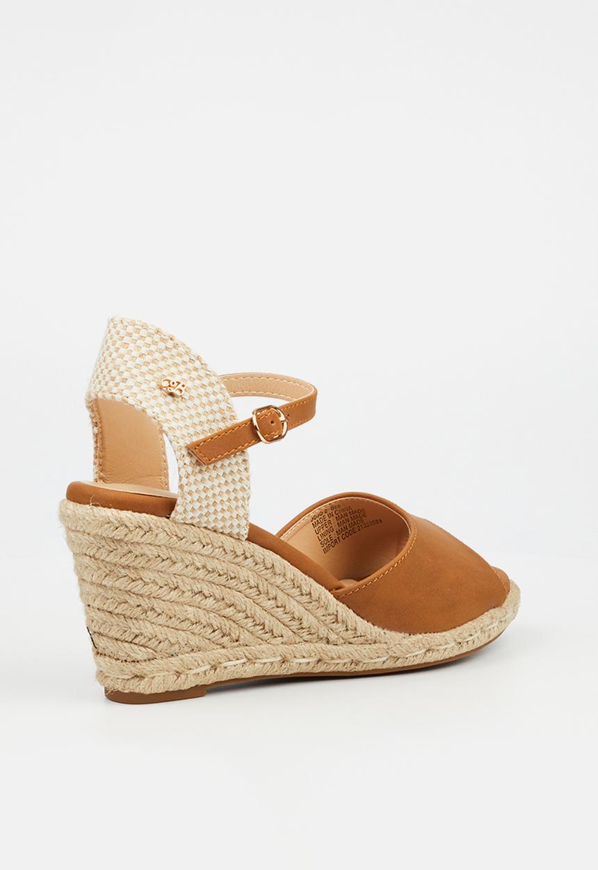 Miss Black - Jojo 2 peep-toe rope wedge - tan