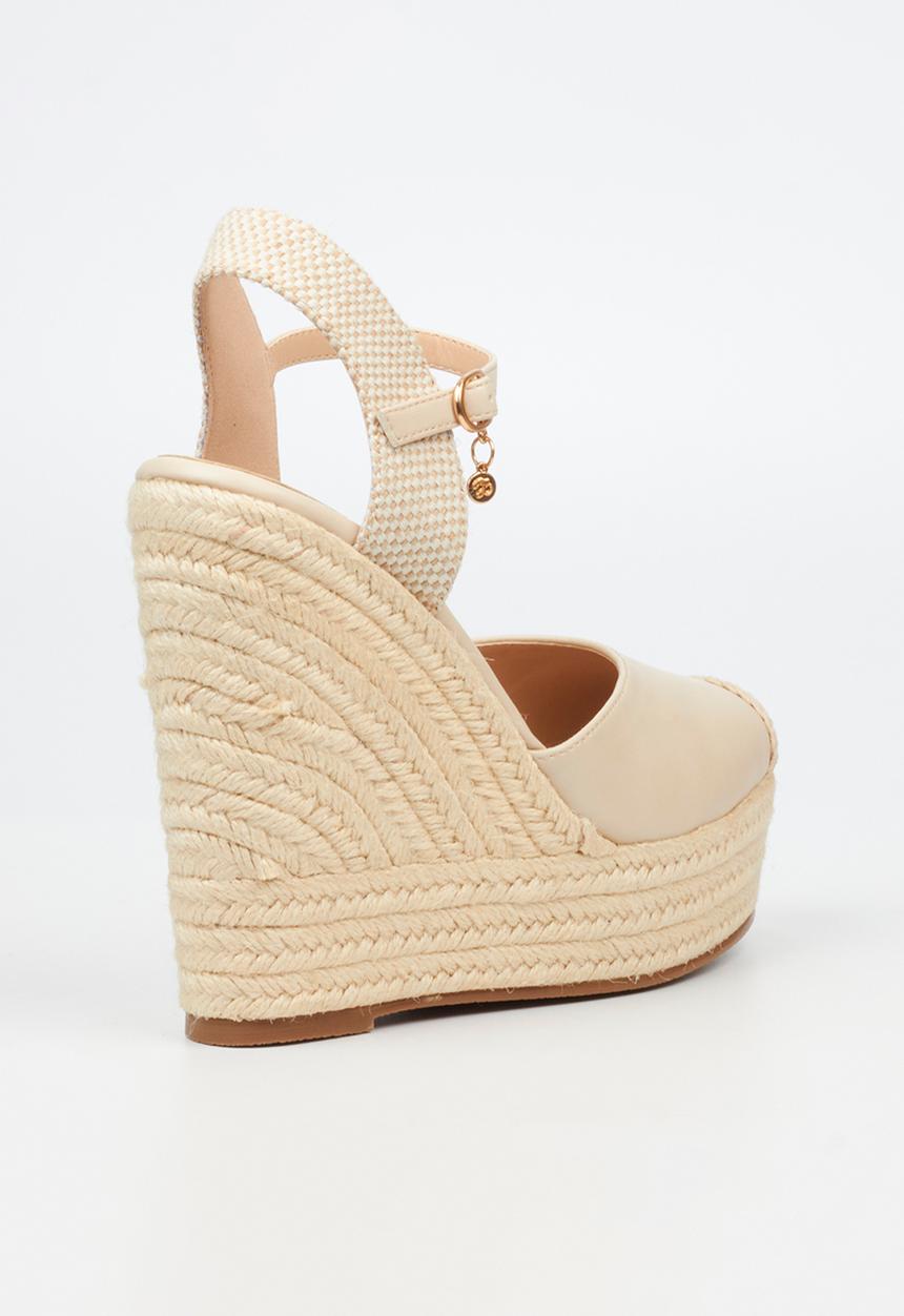 Miss Black - Moniker 9 platform rope wedge - bone