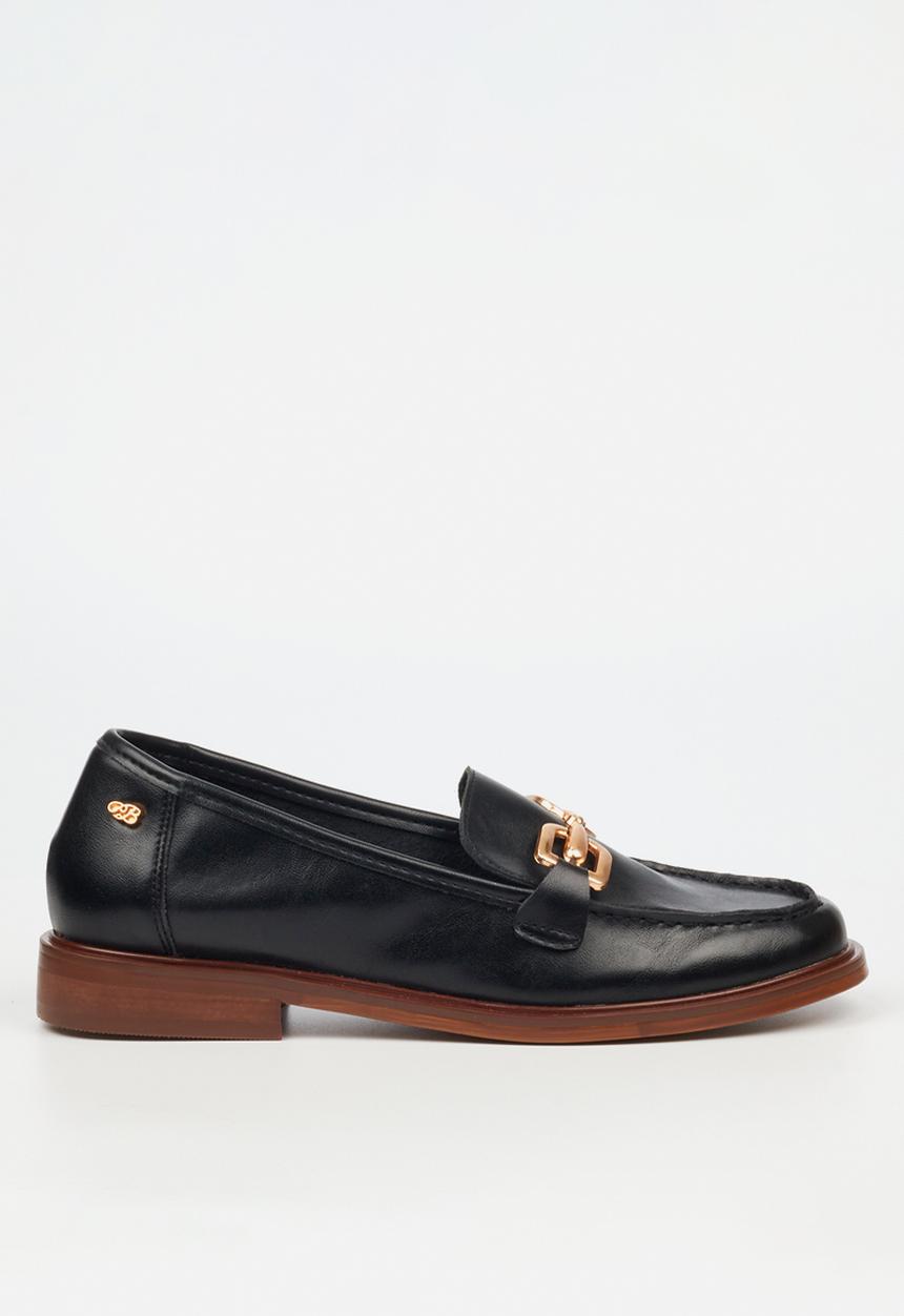Miss Black - Sasko 2 penny moc loafer - black